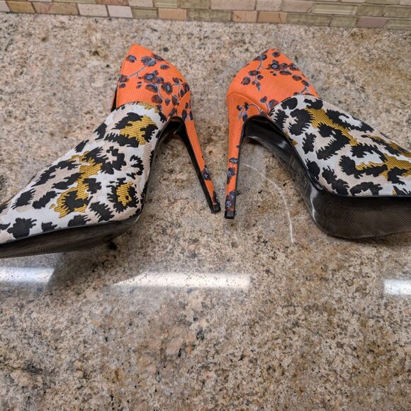 ASOS Women's Wide Fit Putty Point Pumps Mixed Floral Animal Print Modern Size 6 - Picture 5 of 11